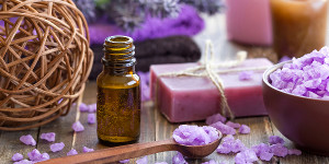 Lavender essential oil and soap